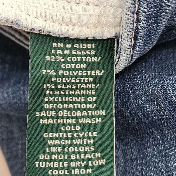 Lauren Ralph Lauren 12P Women Premier Denim Dark Wash Straight Crop Jeans - Picture 12 of 13